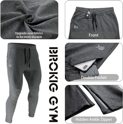 Mens Gym Workout Sweatpant Pocket Sport Jogger Pants