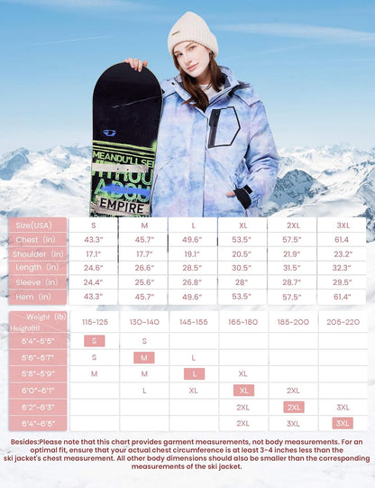 Women'S Waterproof Ski Jacket Warm Winter Coats Windproof Winter Jackets for Women Fleece Lined Windbreaker with Hood